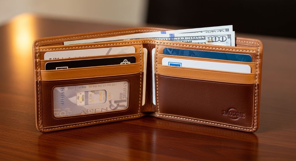 stylish men's wallet showcasing high-quality craftsmanship
