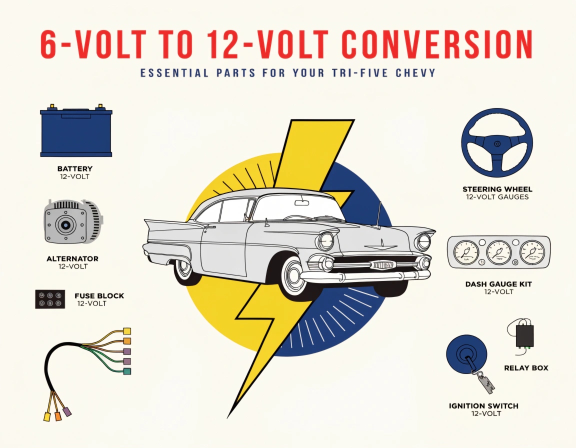 6-Volt to 12-Volt Conversion: Essential Parts Checklist for Your Tri-Five Chevy