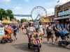 Families with strollers and young children exploring the Minnesota State Fairgrounds in St. Paul during the 2026 Great Minnesota Get-Together