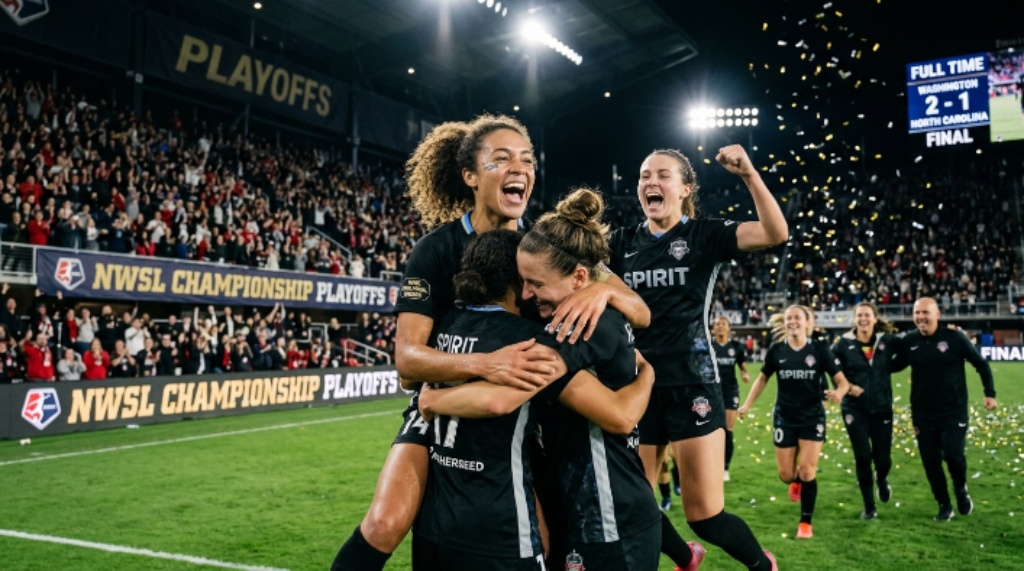 NWSL players celebrating during the championship playoff run
