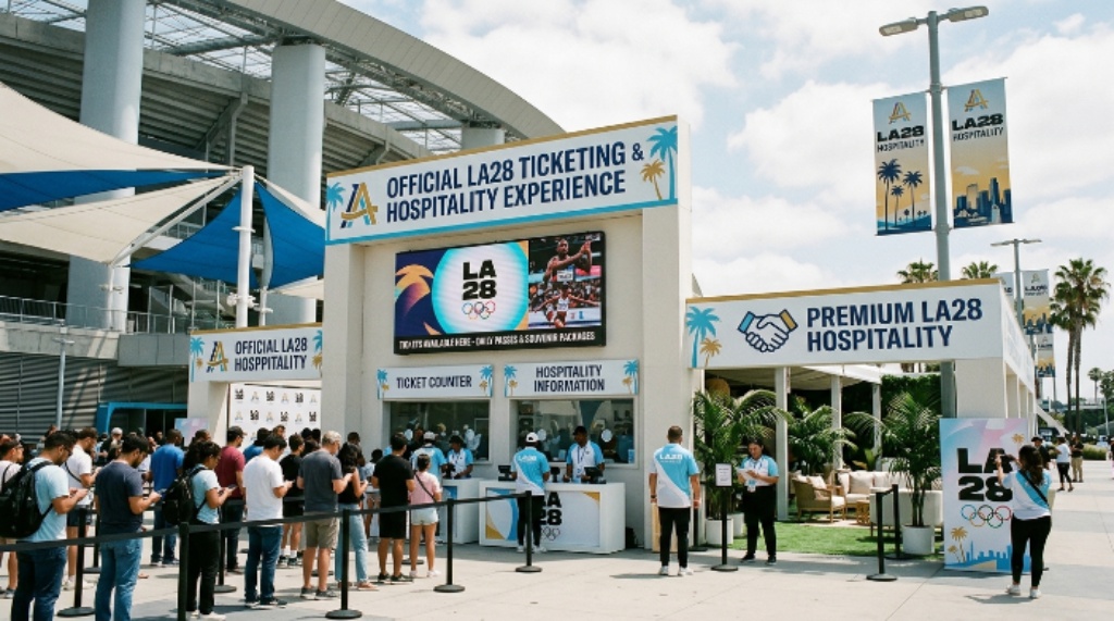 Official LA28 Olympics ticketing and hospitality experience at a 2028 Games venue