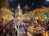 One million lights illuminating over 200 trees along North Michigan Avenue during the annual Chicago holiday parade