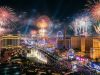 Las Vegas Strip fireworks lighting up the night sky on New Year's Eve 2026 into 2027