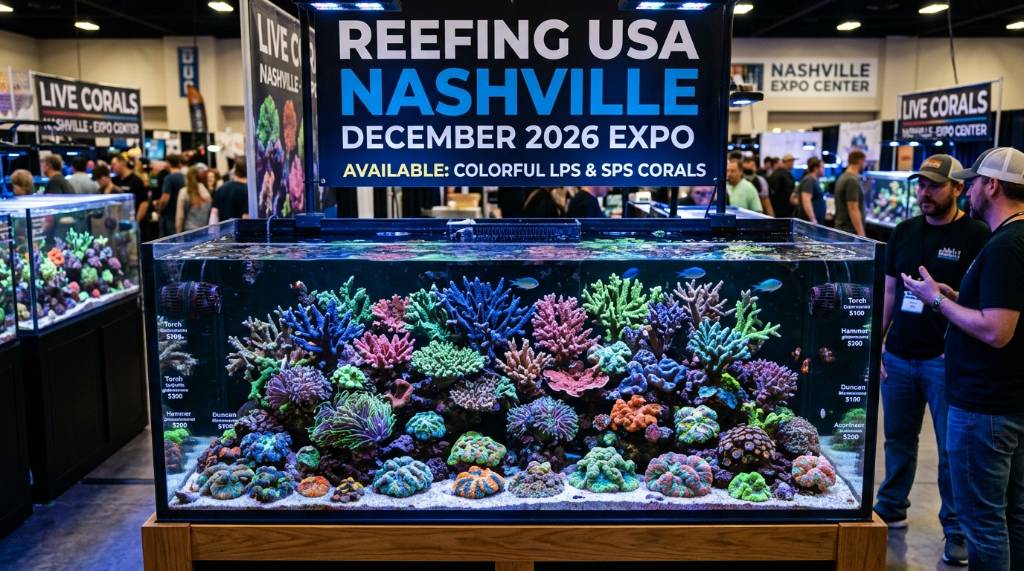 Colorful LPS and SPS corals available at Reefing USA Nashville December 2026 expo